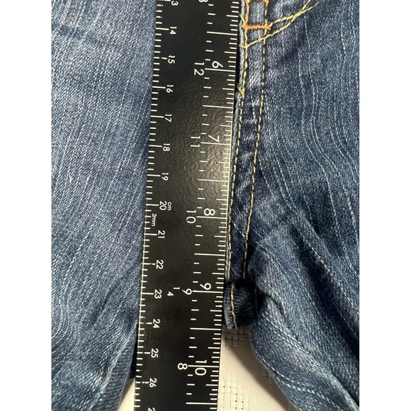 Baby Phat Capri Jeans Womens 13 Stretchy Cat Embroidered‎ Logo Gold Y2K - Picture 11 of 12